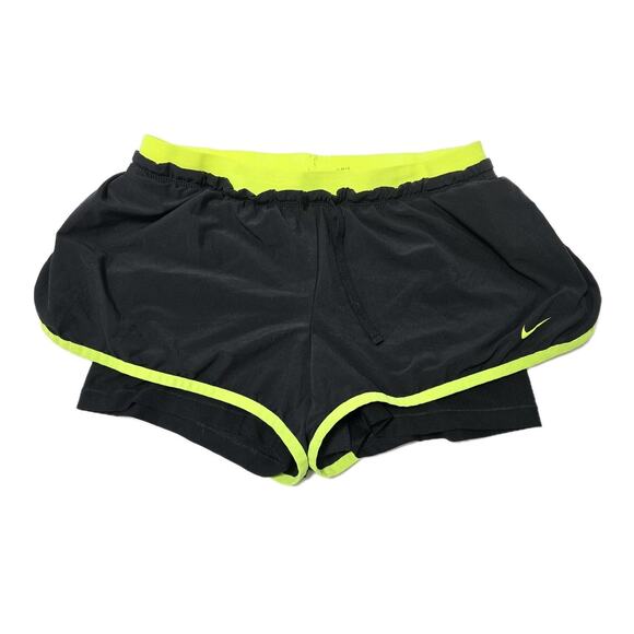Nike Women’s Size Medium Dri-Fit One High-Rise 2 In 1 Black 3” Shorts - Picture 1 of 8